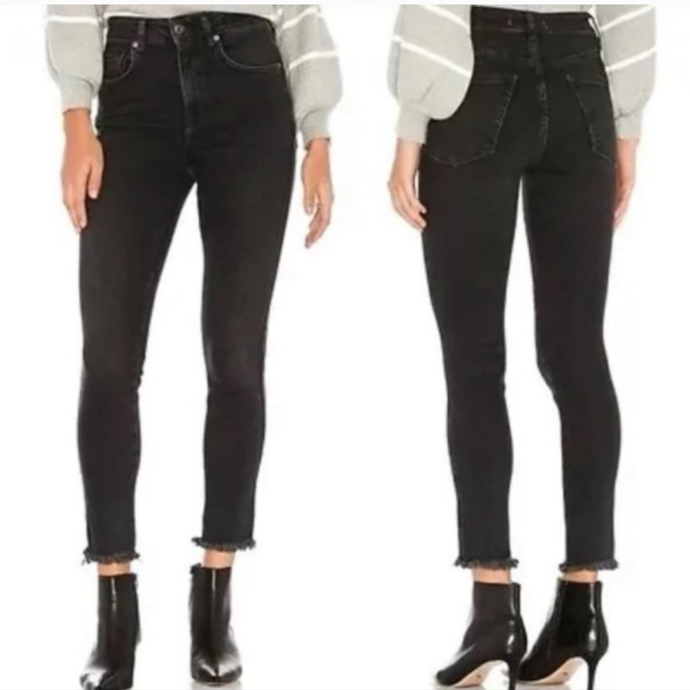 Free People high rise Jegging skinny jeans black wash size 27 NWT